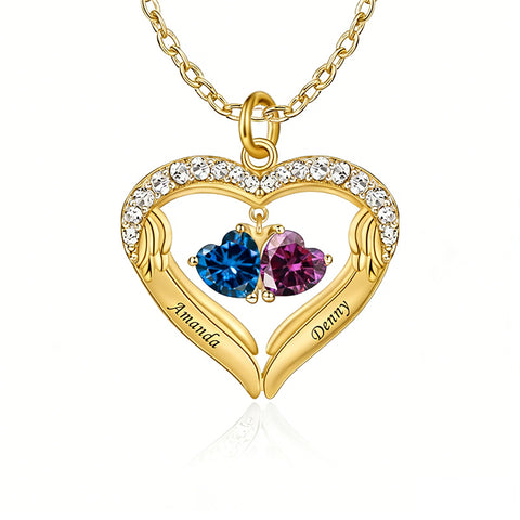 Copper Sterling Silver Simulated Birthstone Name Pendant Necklace for Mom