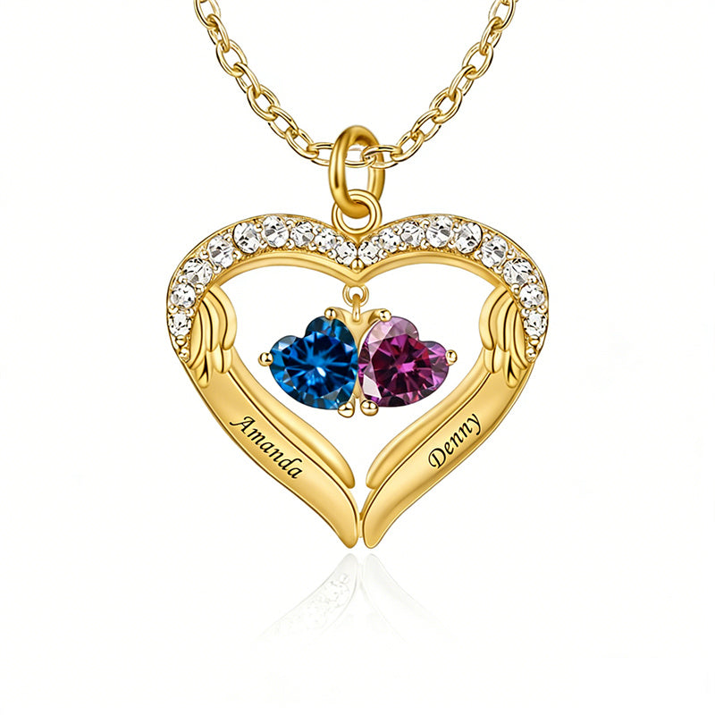 Copper Sterling Silver Simulated Birthstone Name Pendant Necklace for Mom