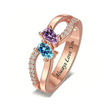 Copper Sterling Silver Personalized 1-6 Simulated Birthstones  Infinity Family Ring for Women