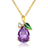 14K Gold Plated  Teardrop Birthstone Pendant Necklace Birthday Gifts for Women