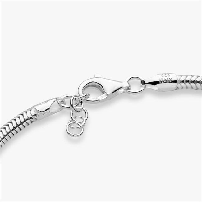 925 Sterling Silver Italian 3mm Snake Chain Bracelet for Women Men Teen Girls, Charm Bracelet