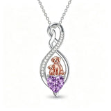 Sterling Silver 12 Month Birthstone Infinity Heart Animal Pendant Necklace Christmas Birthday Jewelry Gift