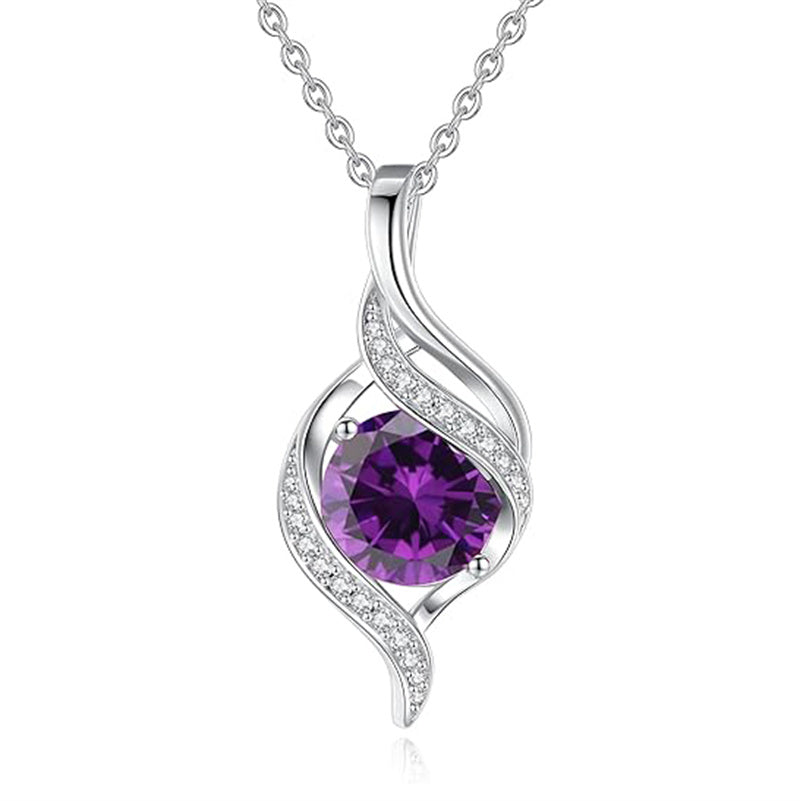 Sterling Silver Teardrop Birthstone Infinity Love Necklace for Women