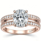 Sterling Silver 10K 14K 18K Gold Personalized Engraved Moissanite Wedding Engagement Promise Band Ring