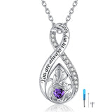 Sterling Silver Personalized Engraved Infinity Urn Necklace for Ashes