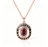 Copper Sterling Silver Custom Birthstone Engraved Class Graduation Necklace