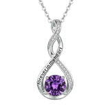 14K Gold Plated 12 Month Birthstone Infinity Twisted Pendant Necklace Mother's Day Christmas Anniversary Birthday Gift