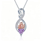 Sterling Silver 12 Month Birthstone Infinity Heart Animal Pendant Necklace Christmas Birthday Jewelry Gift