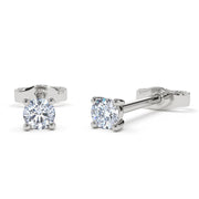 Solid 14k Gold Zirconia Stud Earrings Prong Set Zirconia Stud Earrings