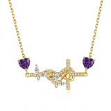 14K Gold Plated Birthstone Butterfly Cross Necklace for Women Anniversary Christmas Birthday Gift