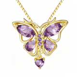 14K Gold Plated Birthstone Butterfly Necklace for Women Ideal Gift for Anniversary Christmas Birthday