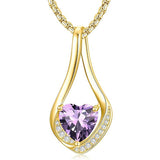 Sterling Silver 18K Yellow/White Gold Plated Forever Love Heart Infinity Pendant Necklace