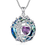 Sterling Silver Birthstone Irish Celtic Tree of Life Pendant Necklace