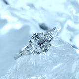 Sterling Silver D Color VVSI Clarity Simulated Moissanite Wedding Ring