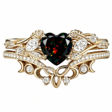 Sterling Silver 10K  14K  18K  Gold Personalized Engraved Black Opal Engagement Wedding Promise Ring for Her
