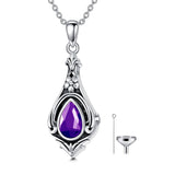 Urn Necklace for Ashes 925 Sterling Silver with Birthstone Cremation Jewelry Memorial Jewelry Funnel Filler
