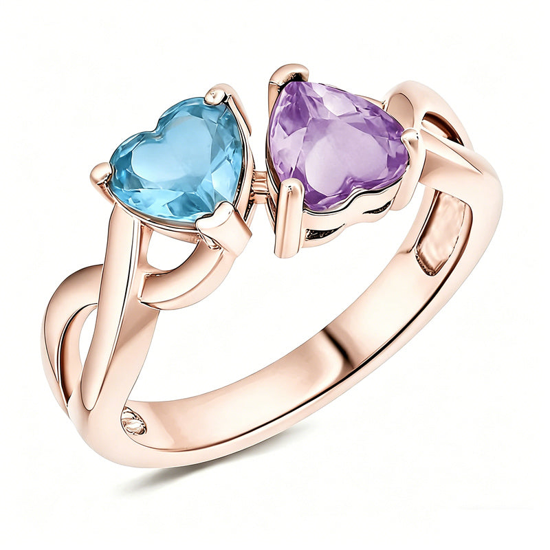Sterling Silver 2-5 Birthstones Family Ring Gifts for Mother's Day