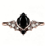 Sterling Silver 10K  14K  18K Gold 1CT-4CT Black Onyx Engagement Ring Gothic Wedding Promise Ring