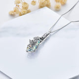Sterling Silver Crystal Rose Sunflower Flower Urn Necklace for Ashes