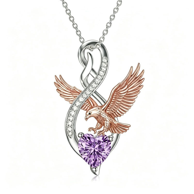 Sterling Silver 12 Month Birthstone Infinity Heart Animal Pendant Necklace Christmas Birthday Jewelry Gift
