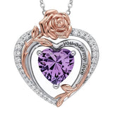 14K Gold Plated  Birthstone Rose Flower Necklaces for Women