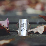 Sterling Silver Constellation Ring with Birth Flower and Horoscope Symbol