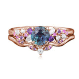 Sterling Silver 1CT Round Gemstone Engagement Promise Anniversary Ring Set for Women