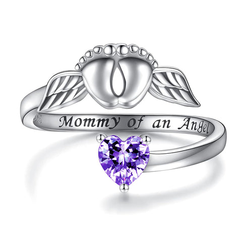 Sterling Silver Miscarriage Ring Mother Loss of Pregnancy Rings Infant Loss Jewelry Memorial Losing Child for Women Mom