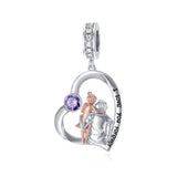 Sterling Silver Father Daughter Charm Beads