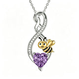 Sterling Silver 12 Month Birthstone Infinity Heart Animal Pendant Necklace Christmas Birthday Jewelry Gift