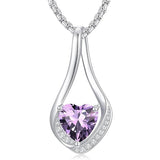 Sterling Silver 18K Yellow/White Gold Plated Forever Love Heart Infinity Pendant Necklace