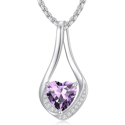 Sterling Silver 18K Yellow/White Gold Plated Forever Love Heart Infinity Pendant Necklace