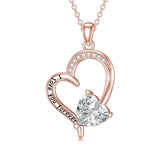 Personalized 10k/14k/18k Solid Gold Heart Pendant Necklace for Women Birthstone Necklace Jewelry for Birthday Christmas