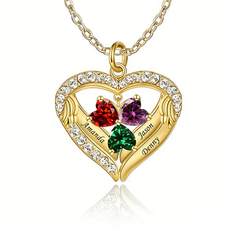 Copper Sterling Silver Simulated Birthstone Name Pendant Necklace for Mom