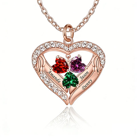 Copper Sterling Silver Simulated Birthstone Name Pendant Necklace for Mom