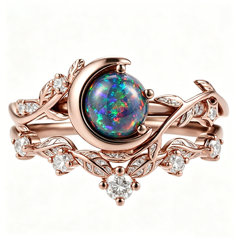 Sterling Silver 10K  14K  18K  Gold Personalized Engraved Black Opal Engagement Wedding Promise Ring for Her