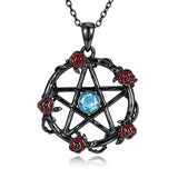 Sterling Silver Black Heart Skeleton Birthstone Necklace With Engraved Halloween Gift