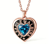 Copper Sterling Silver Personalized Birthstone Engraved Graduation Necklace for Class of 2026