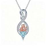 Sterling Silver 12 Month Birthstone Infinity Heart Animal Pendant Necklace Christmas Birthday Jewelry Gift