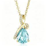 14K Gold Plated  Teardrop Birthstone Pendant Necklace Birthday Gifts for Women