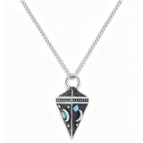 Sterling Silver Turquoise Cone Sunflower Tree of Life Pendant Necklace