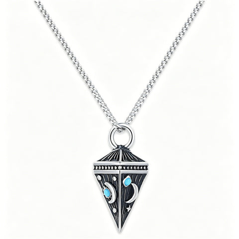 Sterling Silver Turquoise Cone Sunflower Tree of Life Pendant Necklace