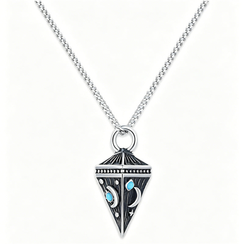 Sterling Silver Turquoise Cone Sunflower Tree of Life Pendant Necklace