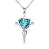 Sterling Silver Father Daughter Heart Pendant Necklace from Dad Gift for Daughter