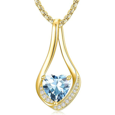 Sterling Silver 18K Yellow/White Gold Plated Forever Love Heart Infinity Pendant Necklace