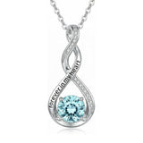 14K Gold Plated 12 Month Birthstone Infinity Twisted Pendant Necklace Mother's Day Christmas Anniversary Birthday Gift