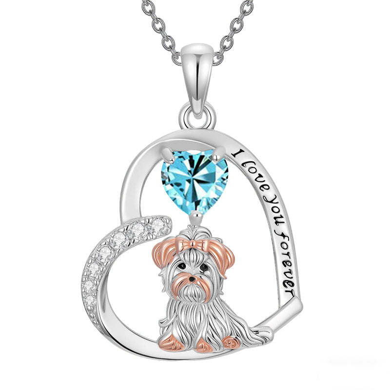 Sterling Silver 12 Month Birthstone Yorkshire Pendant Necklace