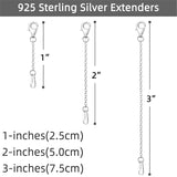 Sterling Silver Necklace Extenders for Women Bracelet Extender Sterling Silver Chain Extenders 3 Piece Set