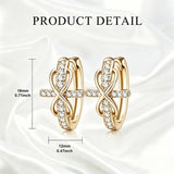 14K Gold Plated Cubic Zirconia Cross Infinity Hoop Earrings for Women