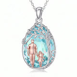 Sterling Silver Crystal Father Daughter Pendant Necklace from Dad  I Love You Forever Jewelry